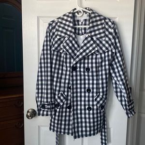 Relativity size L black and white plaid rain jacket! Like new!